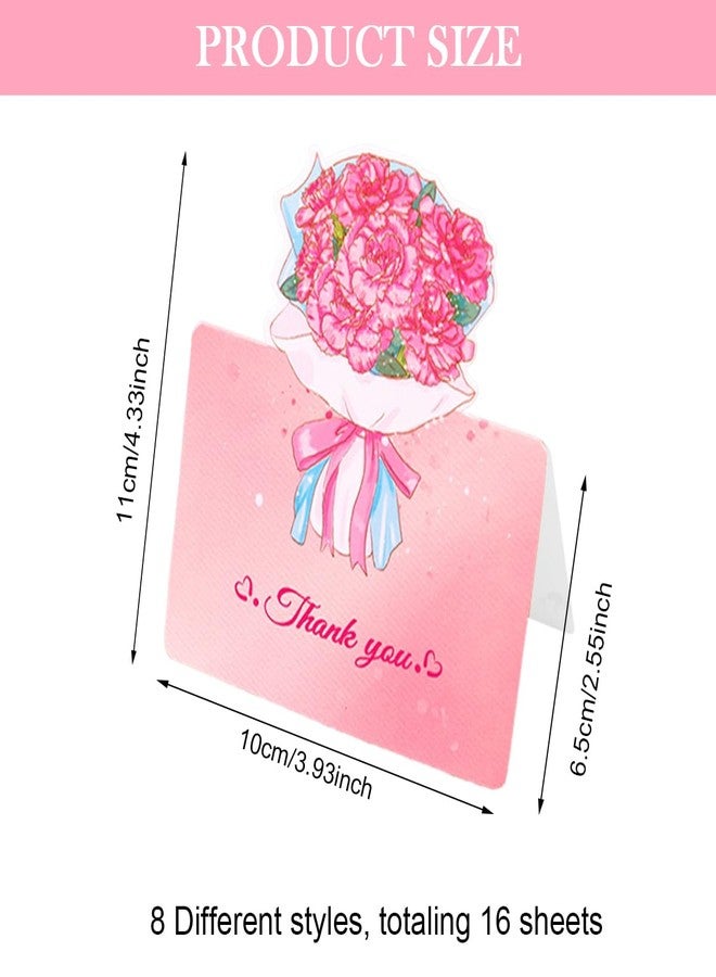 OFIFO® 16Pcs Thank You Greeting Cards Set, Elegant Floral Blank Note Cards for Appreciation Gratitude Wishes Wedding Anniversary Birthday Festivals - Image 2
